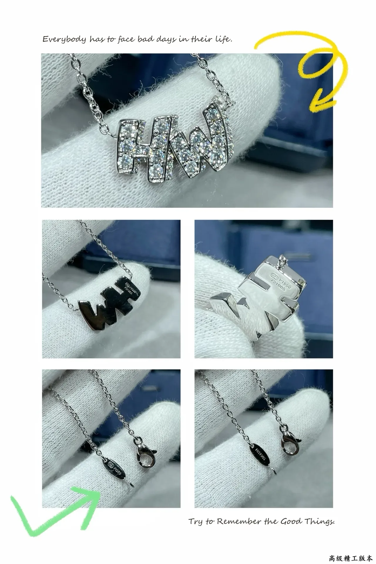 Pave-Set Initial Monogram Pendant Necklace 2