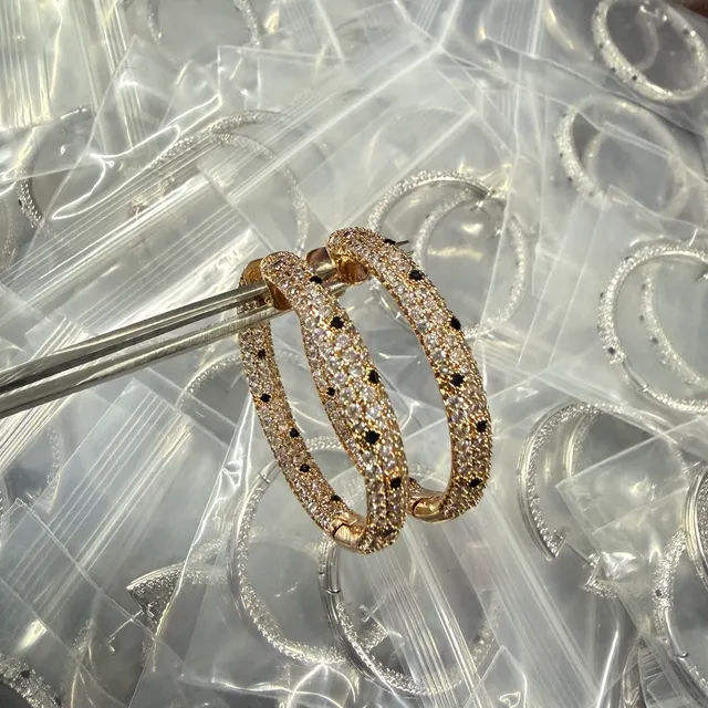 Pavé-Set Multi-Tone Hoop Earrings 5