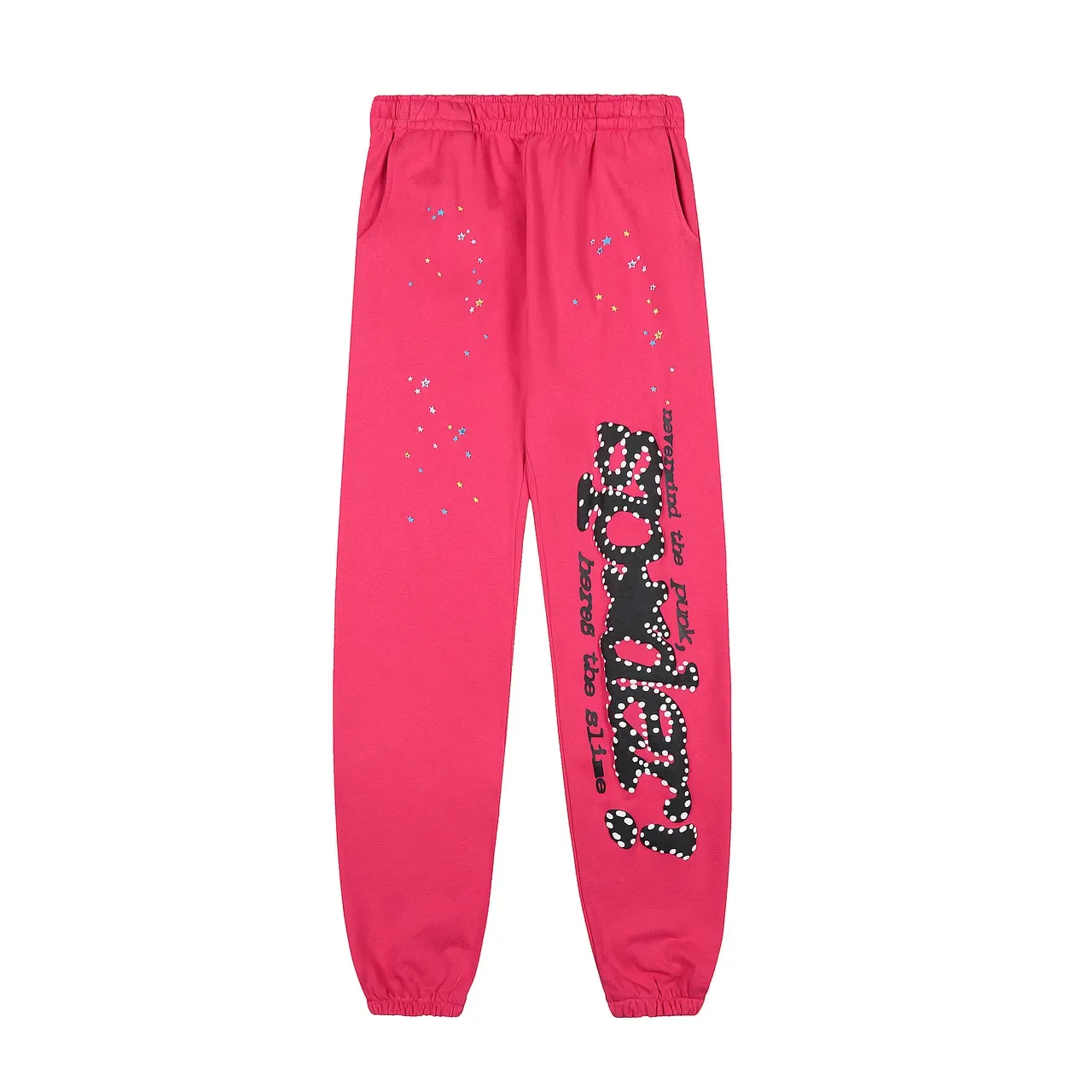 Pink Black Graphic-Print Hooded Tracksuit 4