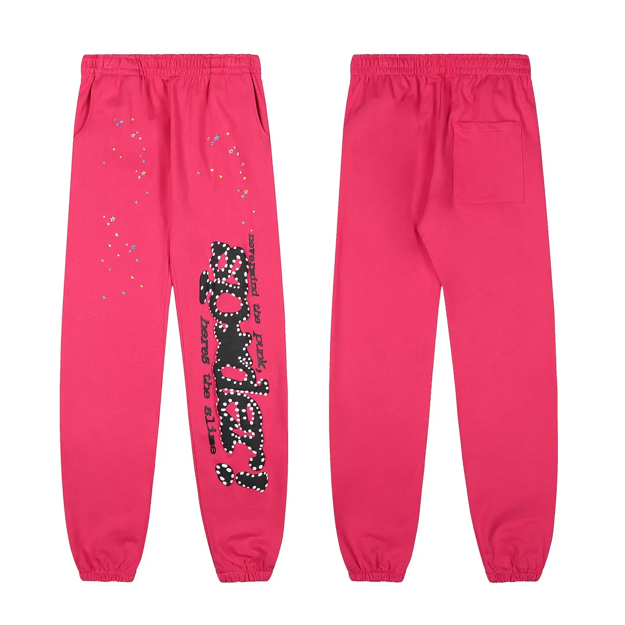 Pink Black Graphic-Print Hooded Tracksuit 6