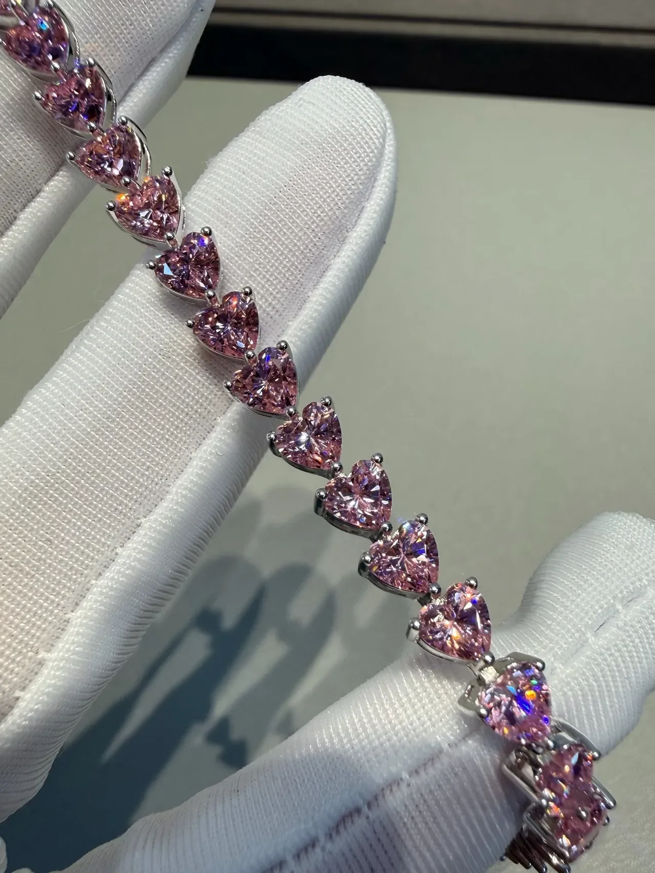 Pink Teardrop Gemstone Prong-Set Strand Necklaces 4
