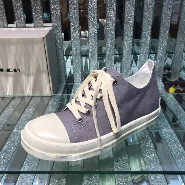 Purple Beige Canvas Upper Rubber Toe Cap Sneakers 5