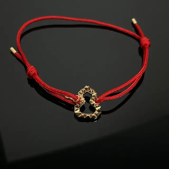 Red Black Cord-Woven Adjustable Knot Closure Bracelet 4