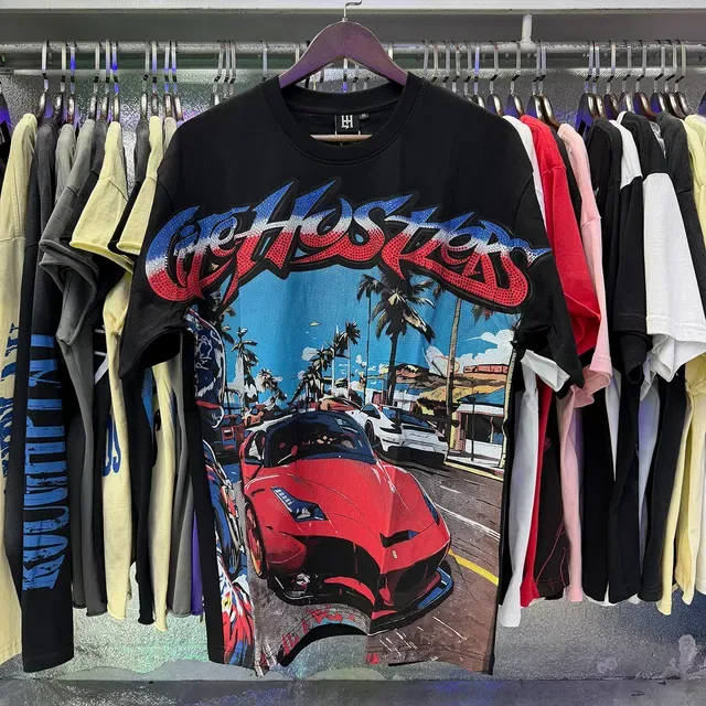 Red Black Graphic Front Print Bold Back Text T-Shirt 11