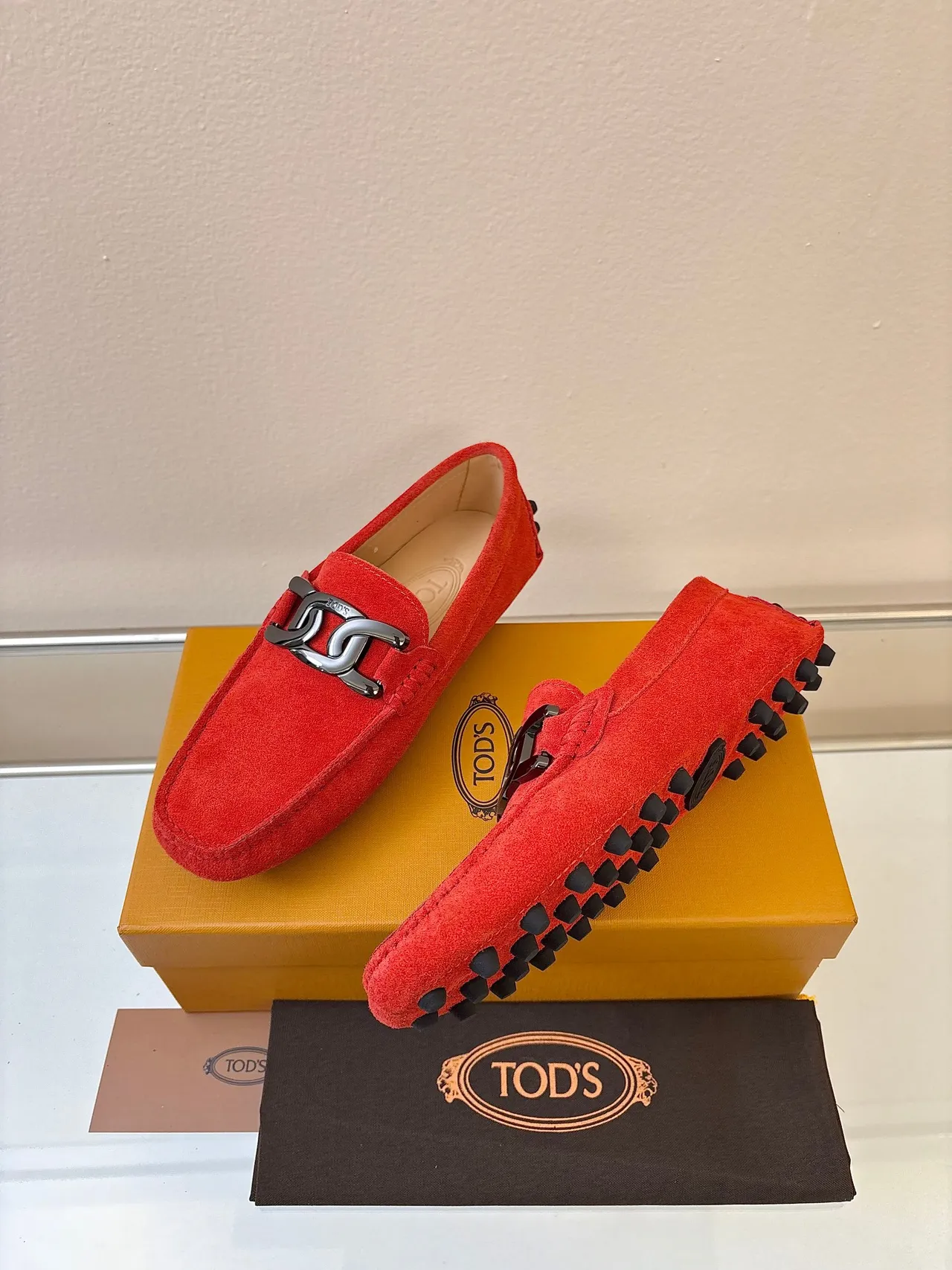 Red Suede Horsebit Hardware Loafers 2