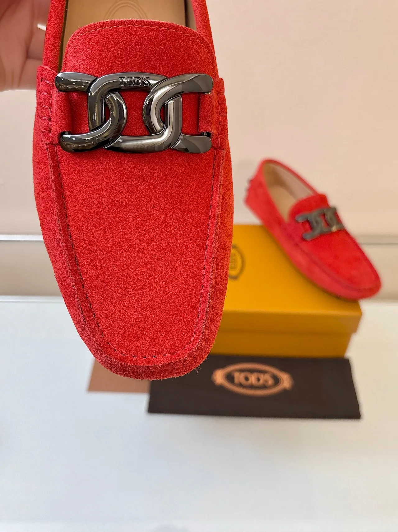 Red Suede Horsebit Hardware Loafers 3