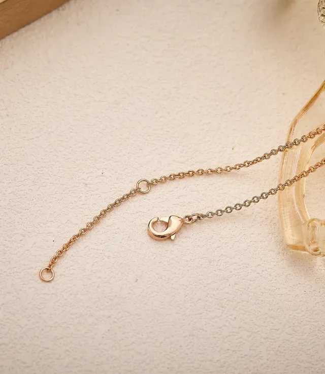 Collier pendentif or rose, turquoise et perle-mere 2