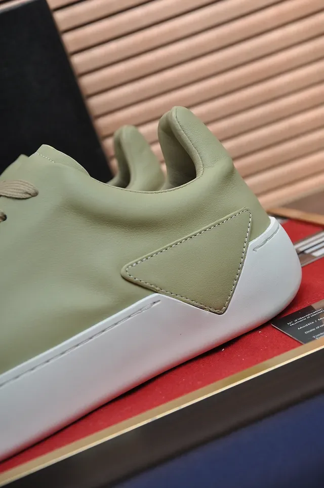 Sage Green Leather Low-Top Lifestyle Sneaker 2
