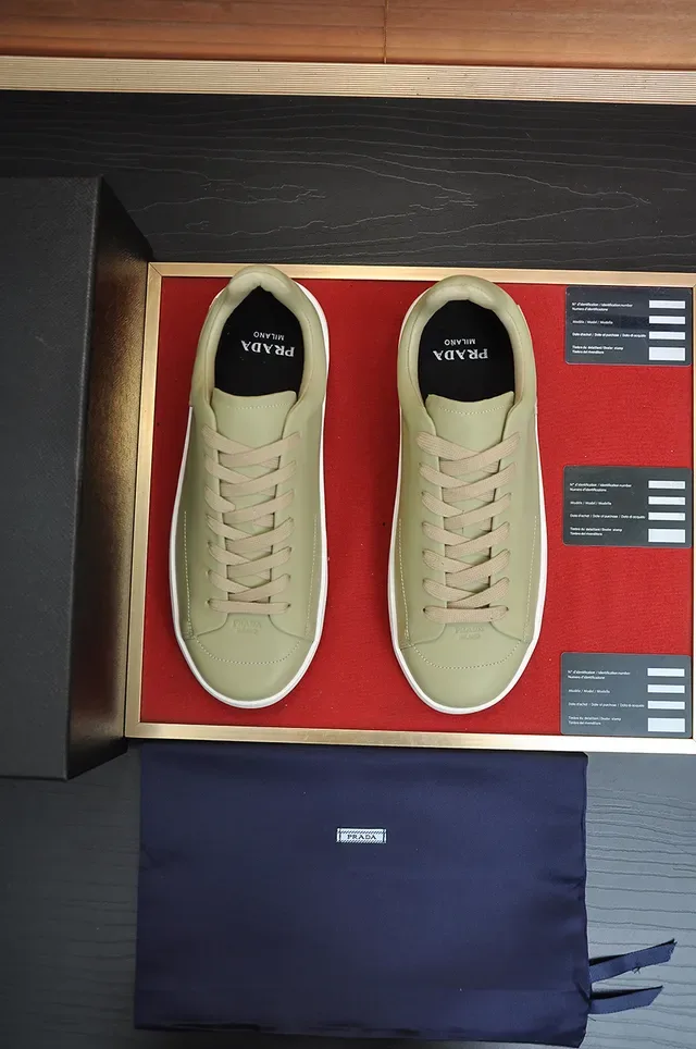 Sage Green Leather Low-Top Lifestyle Sneaker 5