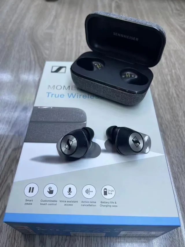 Sennheiser Momentum True Wireless Noir Argent Mat Circulaires Plaques TWS Écouteurs 5