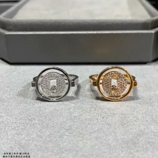 Silver and Gold Tone Rotating Bezel Pavé Stone Rings — catalogue photo via WWTop Yupoo