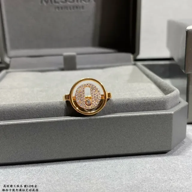 Silver and Gold Tone Rotating Bezel Pavé Stone Rings 3