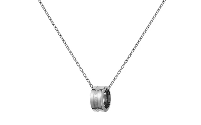 Silver Chain Cylindrical Barrel Pendant Necklace 5