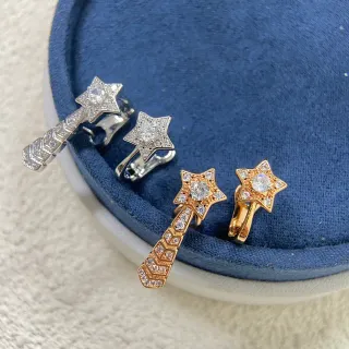 Prata/Dourado em forma de estrela pavé brincos
