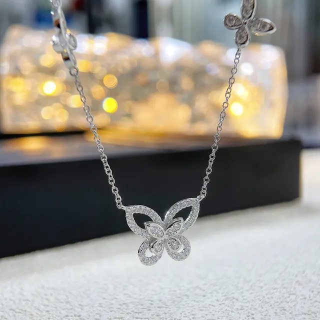 Silver-Tone Pavé Multi-Floral Motif Necklace 4