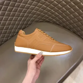 Tan Panelled Low-Top Lace-Up Lifestyle Sneaker