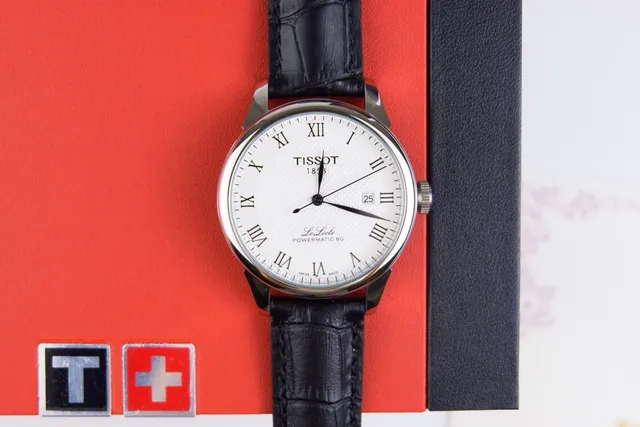 Tissot Le Locle Powermatic 80 सफेद डायल काला लेदर यांत्रिक घड़ी 3