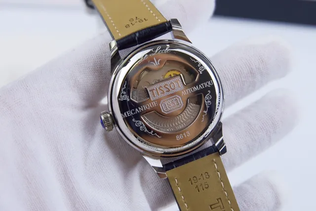 Tissot Le Locle Powermatic 80 सफेद डायल काला लेदर यांत्रिक घड़ी 8