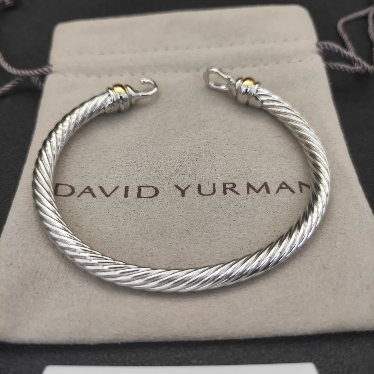 Twisted Cable Two-Tone Hook Clasp Bracelet 6
