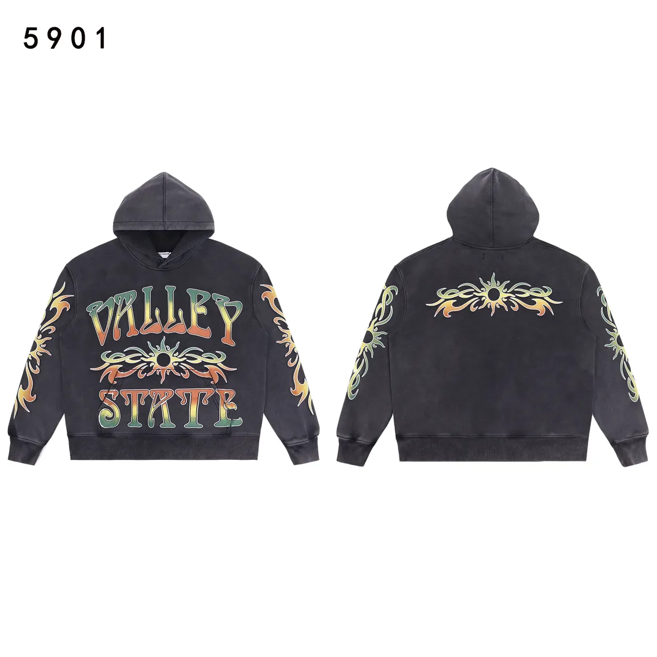 Valley State Graphic Print Oversized Hoodie 3