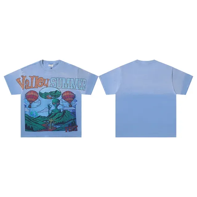 Valley Summer Festival Graphic Print Light Blue T-Shirt 2