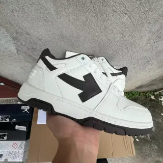 White and Black Arrow Panel Lifestyle Sneaker