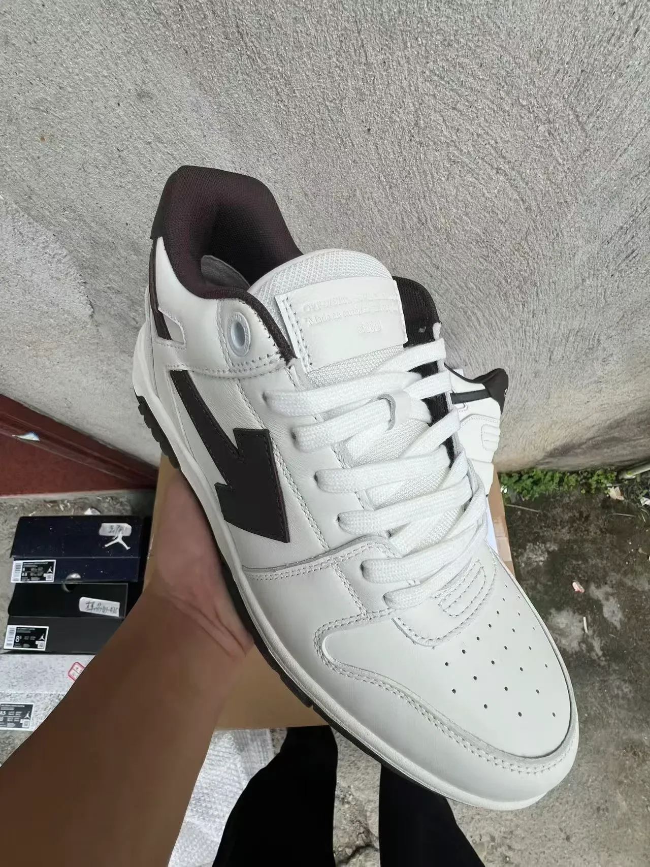 White and Black Arrow Panel Lifestyle Sneaker 2
