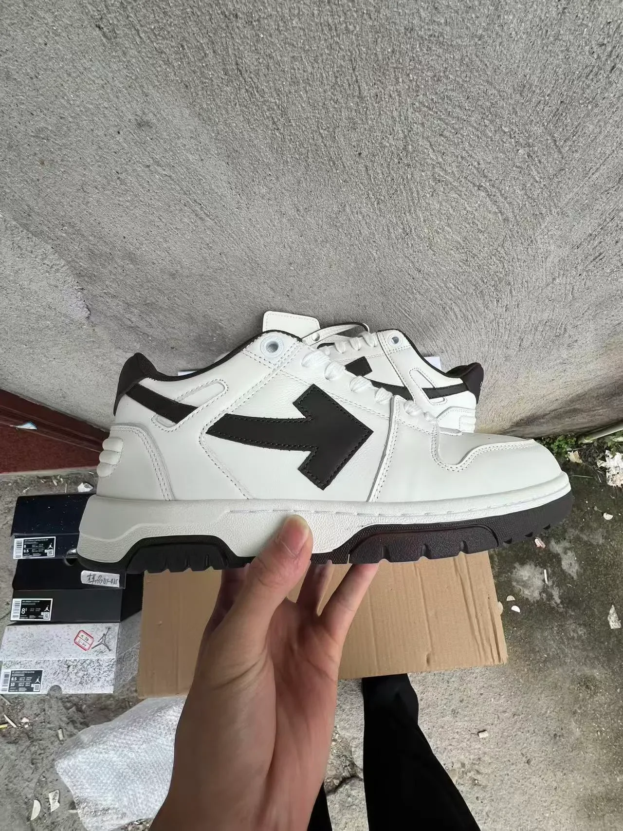 White and Black Arrow Panel Lifestyle Sneaker 7
