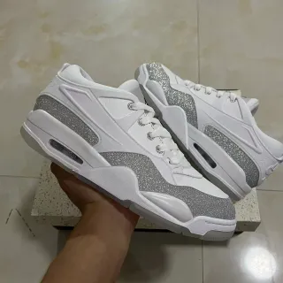 Zapatillas Lifestyle Chunky Blancas y Plateadas con Brillo y Amortiguación de Aire