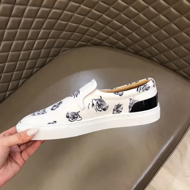 Chaussures en toile à imprimé animal blanc, slip-on 3