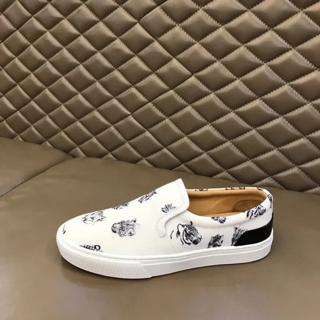 Chaussures en toile à imprimé animal blanc, slip-on 5