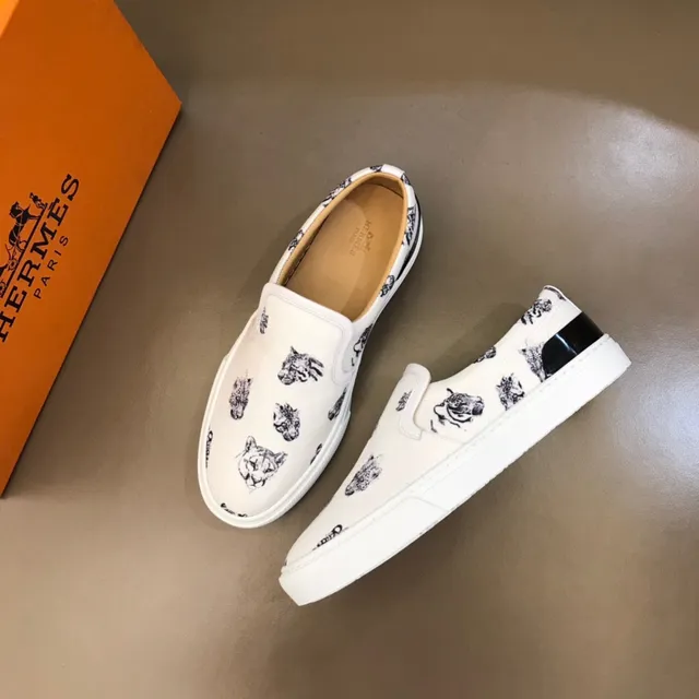 Chaussures en toile à imprimé animal blanc, slip-on 8