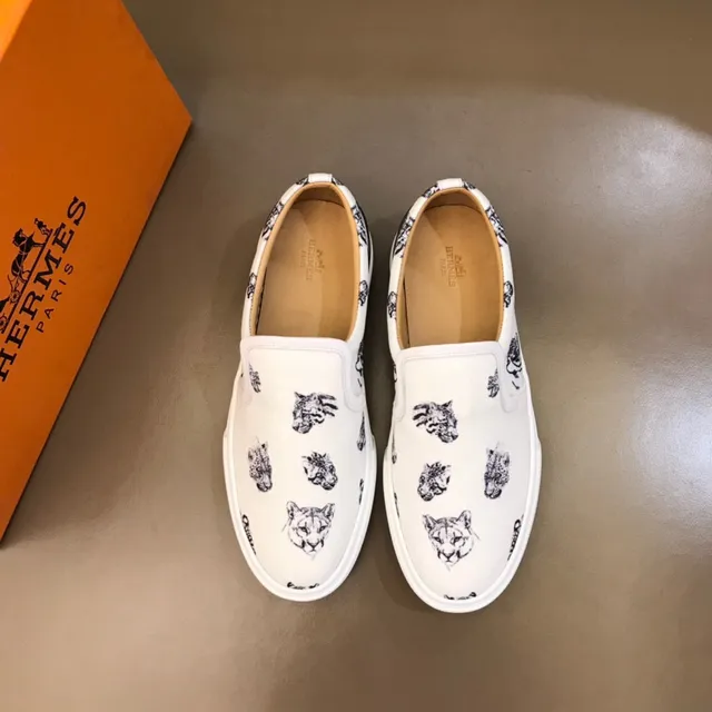 Chaussures en toile à imprimé animal blanc, slip-on 9