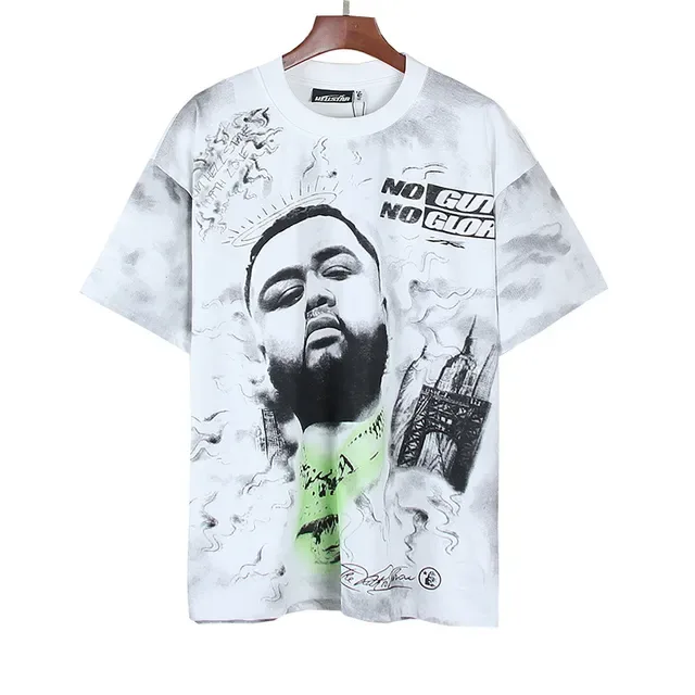 White Black Oversized Fit All-Over Graphic Print T-Shirt 2