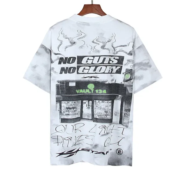 White Black Oversized Fit All-Over Graphic Print T-Shirt 3