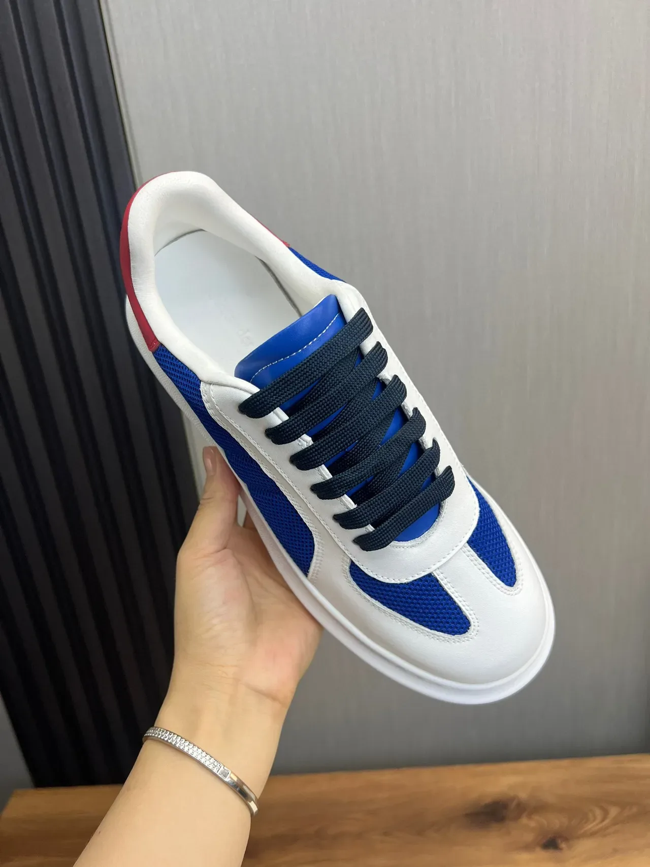 White Blue Red Platform Sneaker 3