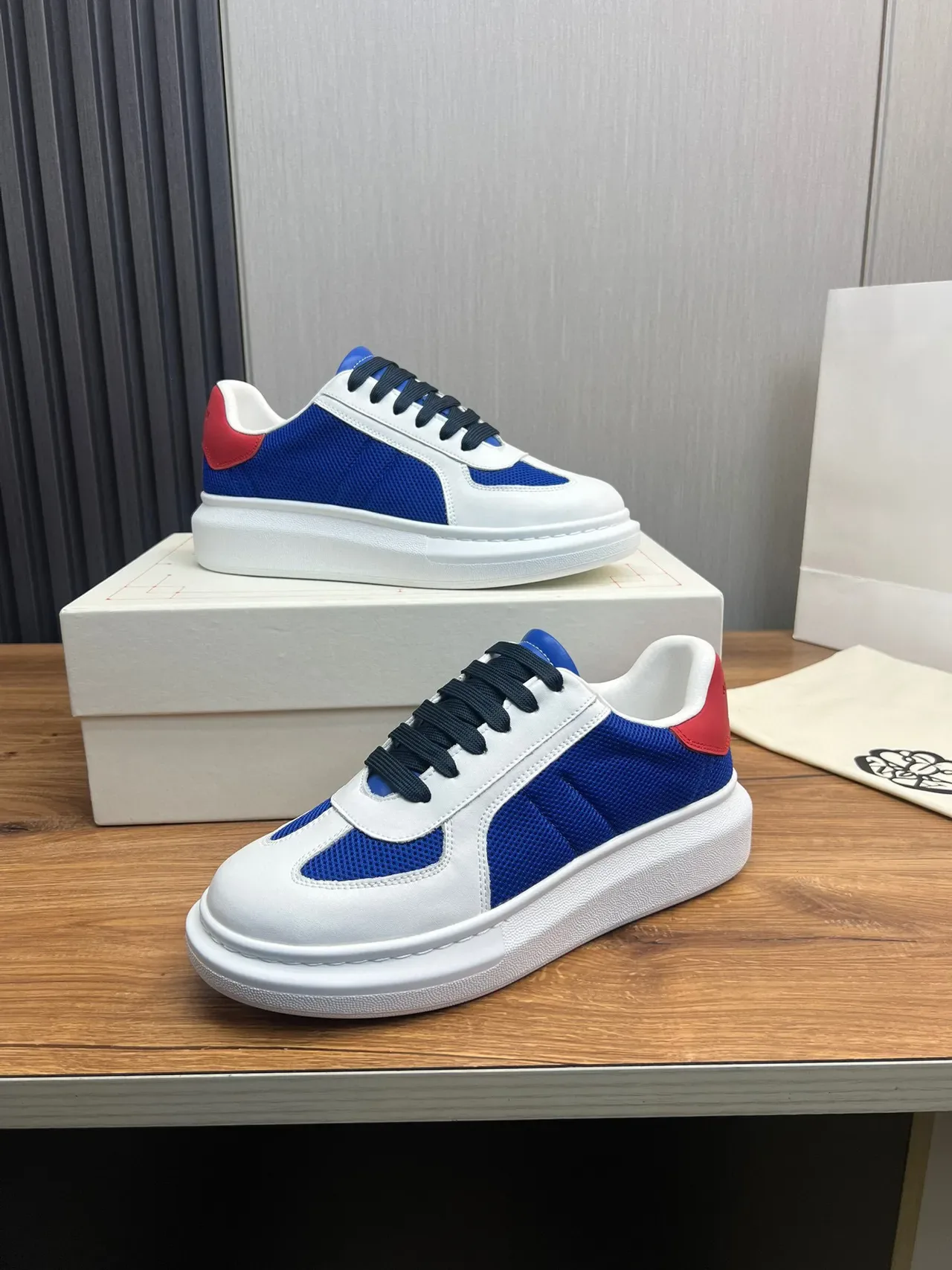 White Blue Red Platform Sneaker 7