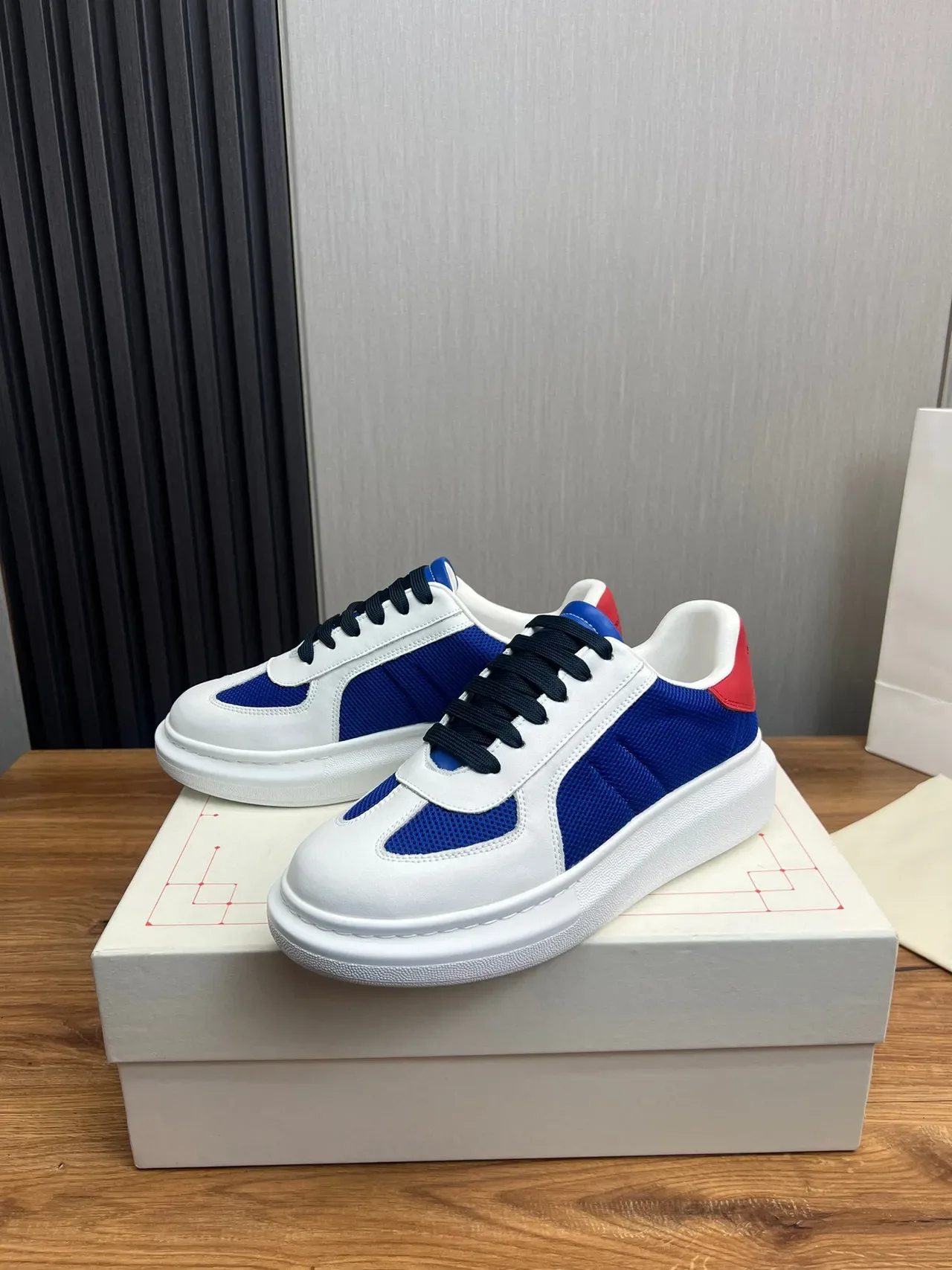 White Blue Red Platform Sneaker 8