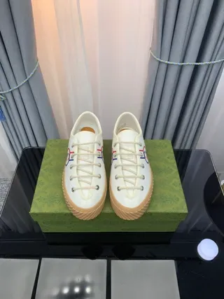 White Embroidered Logo Lifestyle Sneakers 2