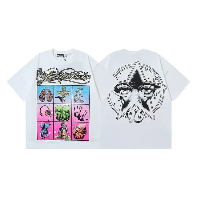 White Graphic-Print Double-Sided Oversized T-Shirt 4