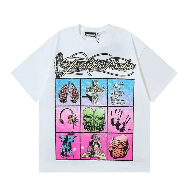 White Graphic-Print Double-Sided Oversized T-Shirt 5