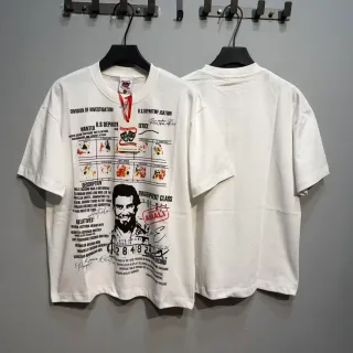 白色图案印花宽松T恤