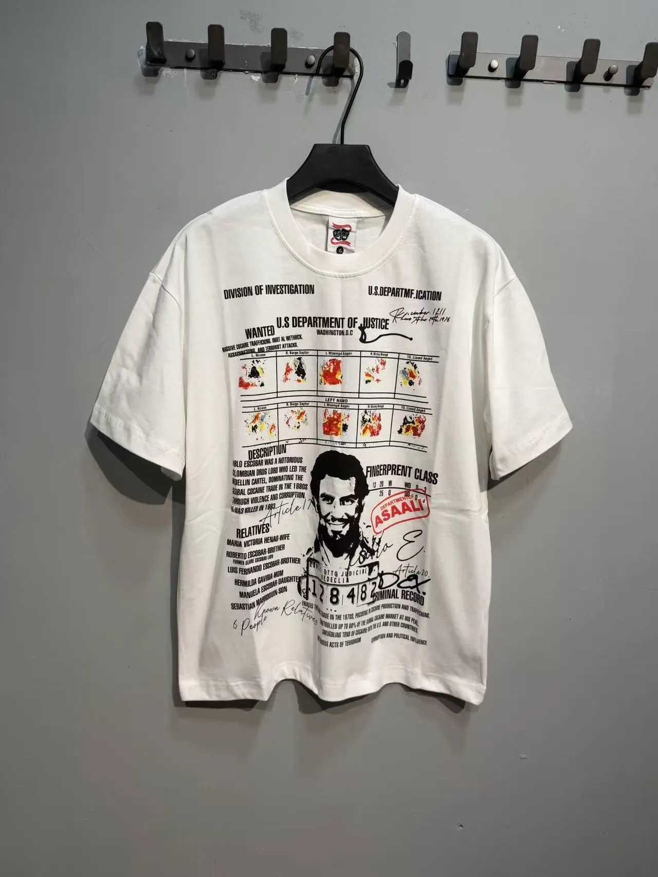 白色图案印花宽松T恤 5