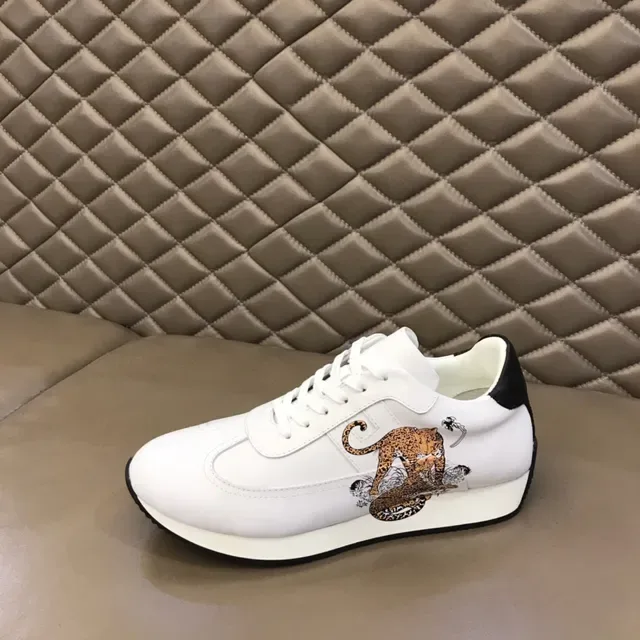 White Leopard Graphic Print Low-Top Sneaker 6