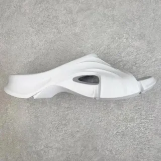White Molded Monolithic Slide Sandal