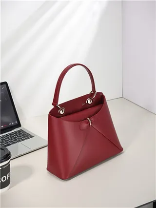 White Structured Top-Handle Geometric Paneling Handbag 18
