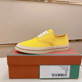 Yellow White Upper Low-Top Silhouette Canvas Shoes
