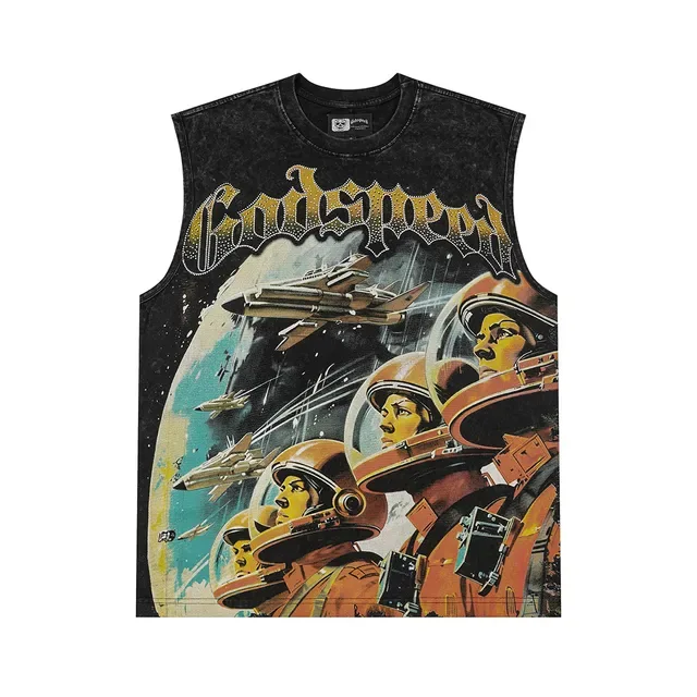 Godspeed Acid-Wash Graphic Vest Top 3