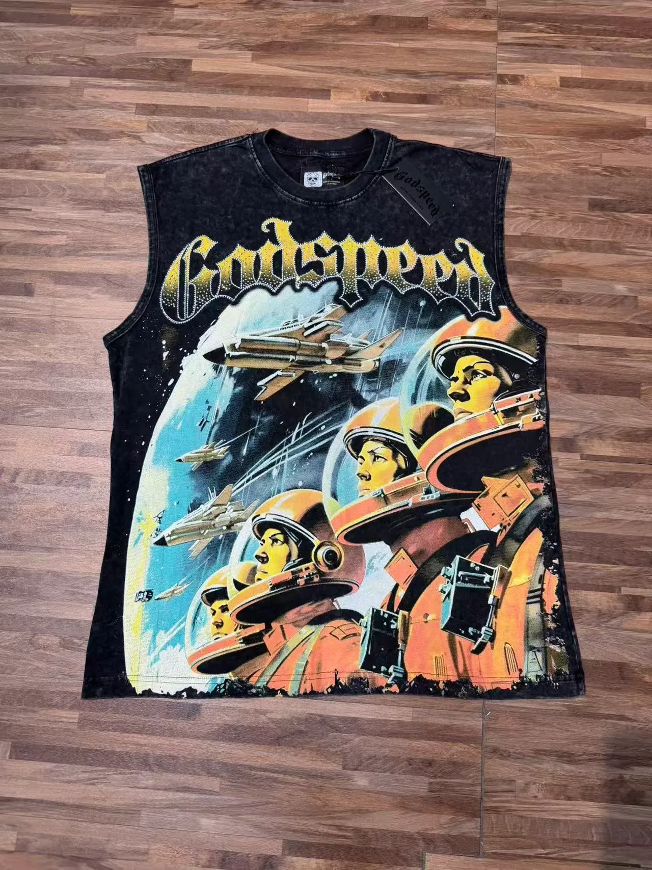 Godspeed Acid-Wash Graphic Vest Top 5