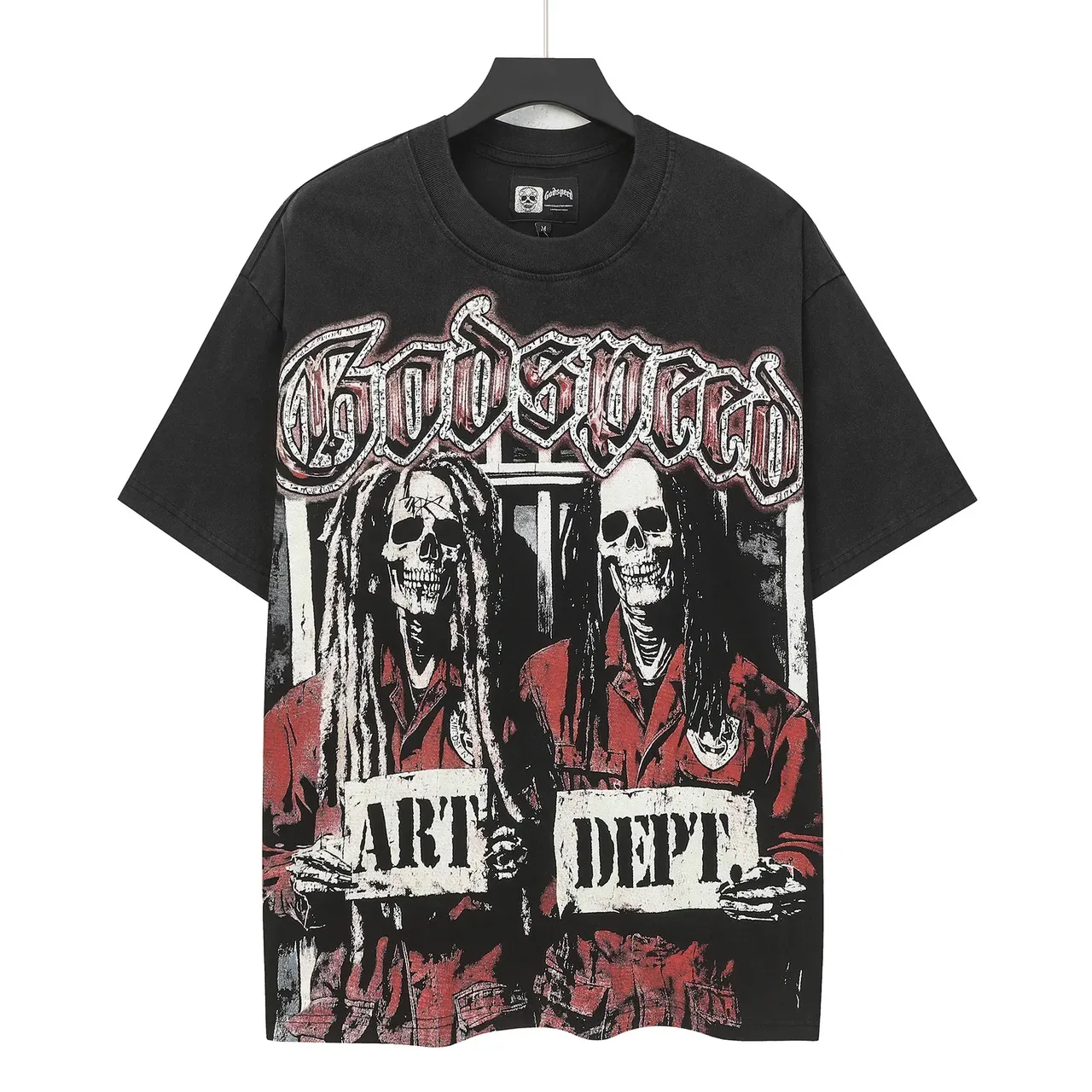 Camiseta oversized preta estampada Godspeed Art Dept 2